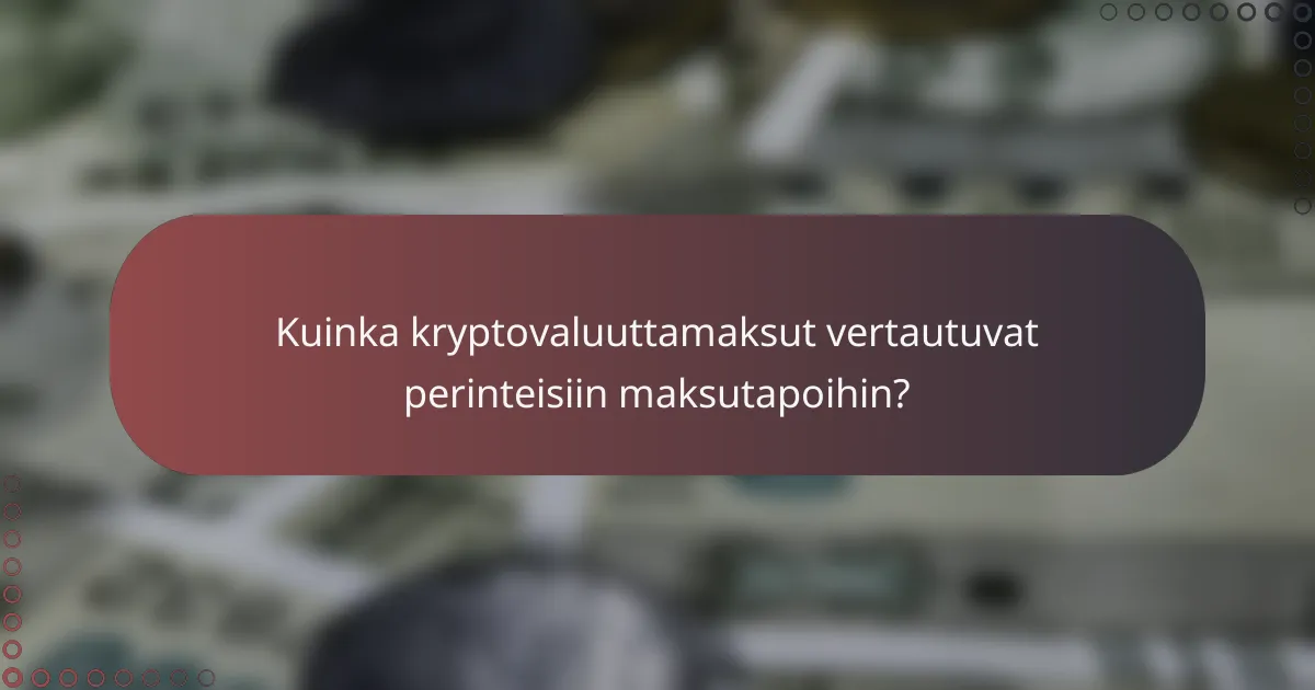 Kuinka kryptovaluuttamaksut vertautuvat perinteisiin maksutapoihin?