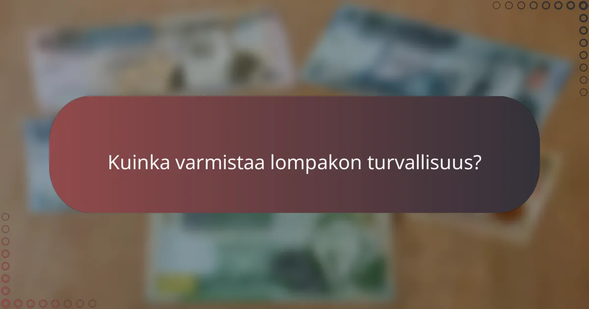 Kuinka varmistaa lompakon turvallisuus?