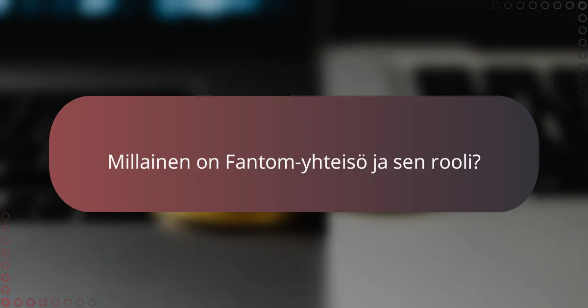Millainen on Fantom-yhteisö ja sen rooli?