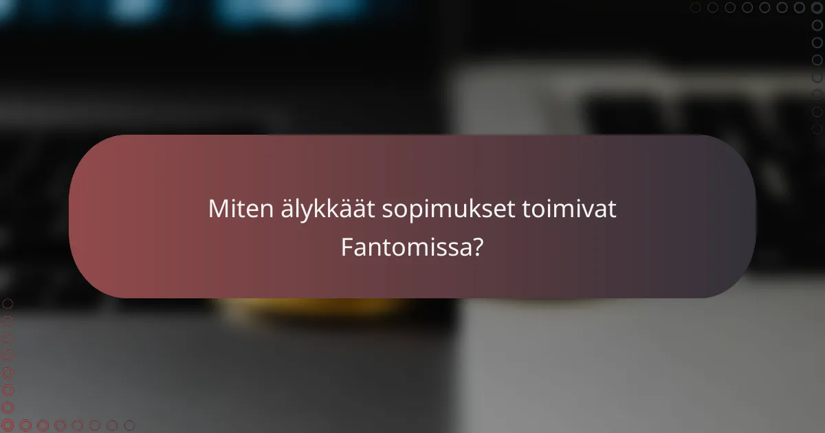 Miten älykkäät sopimukset toimivat Fantomissa?