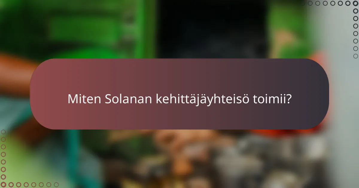 Miten Solanan kehittäjäyhteisö toimii?